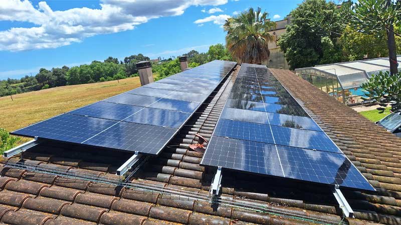 Limpieza de placas solares en vivienda particular